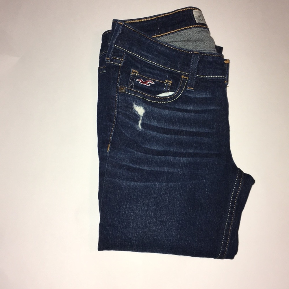 Hollister jeans skinny dark wash distressed SZ 25